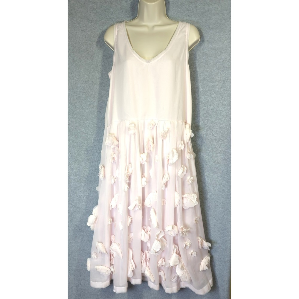 French Connection AGNES DRESS 10 Powder Pink  Floral Embellishments Romantic